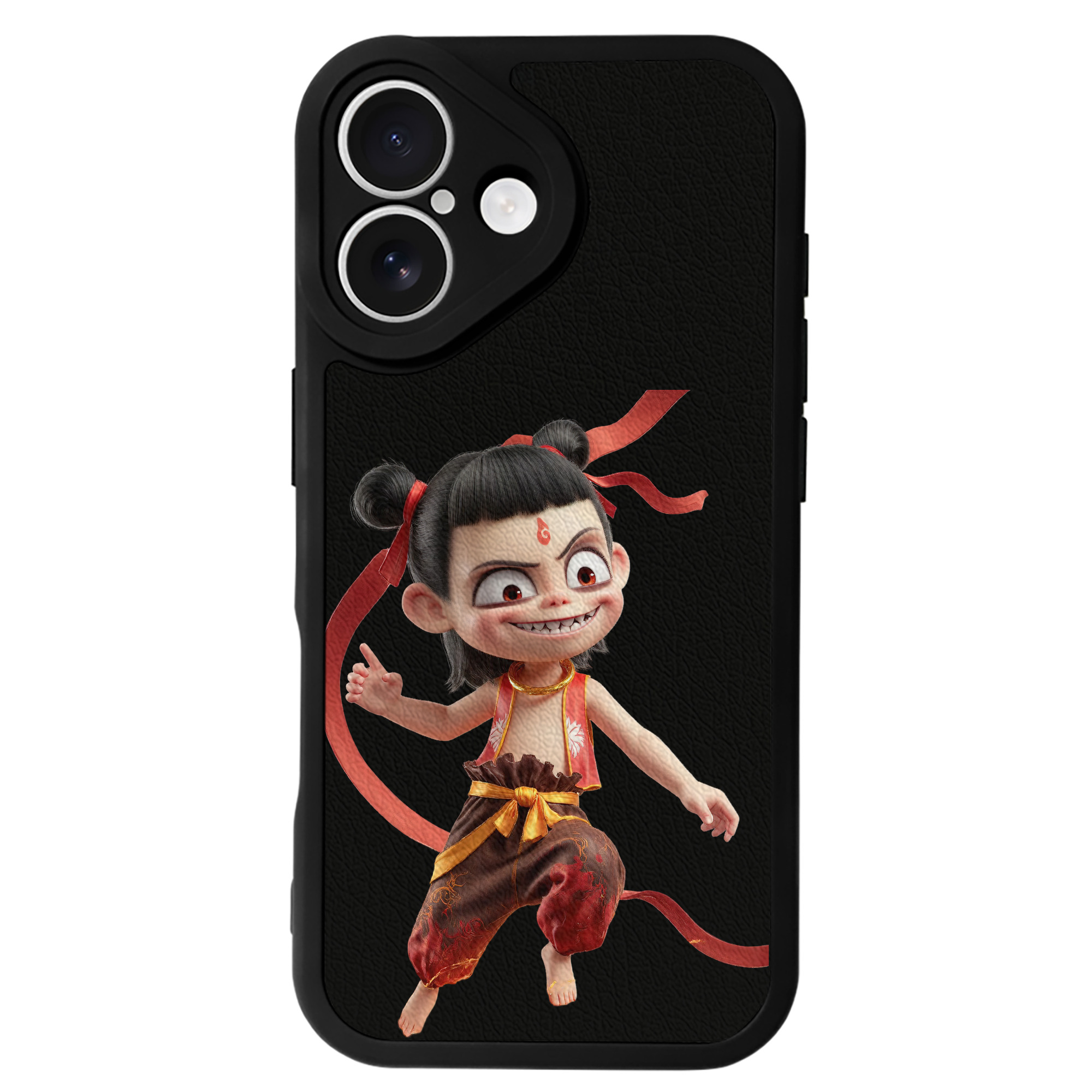 （画像用） Ne Zha 2 ナタ 魔童の大暴れ 【iPhone 16シリーズ対応】シリコンスマホケース（レザー調） 材質：シリコン